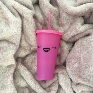 Colour Changing Drinkware Tumbler with Happy Face Vinyl Decal